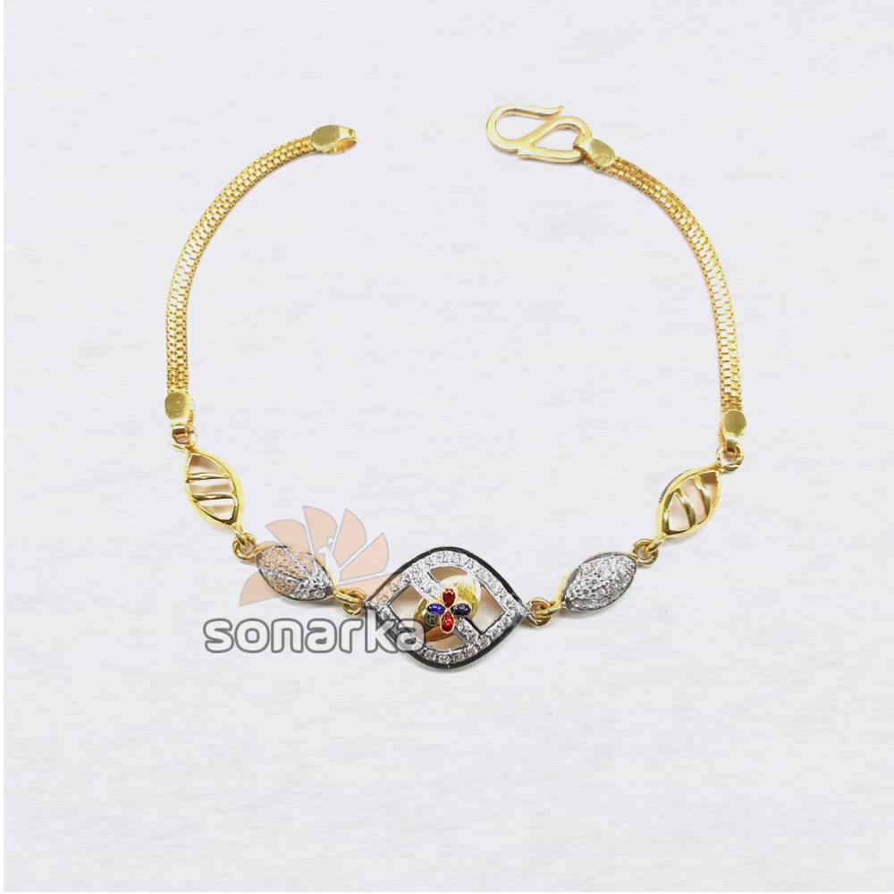 916 Gold Hallmarked CZ Diamond Ladies Lucky