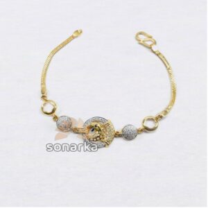 22KT Plain Gold Round Shaped Diamond Ladies Lucky