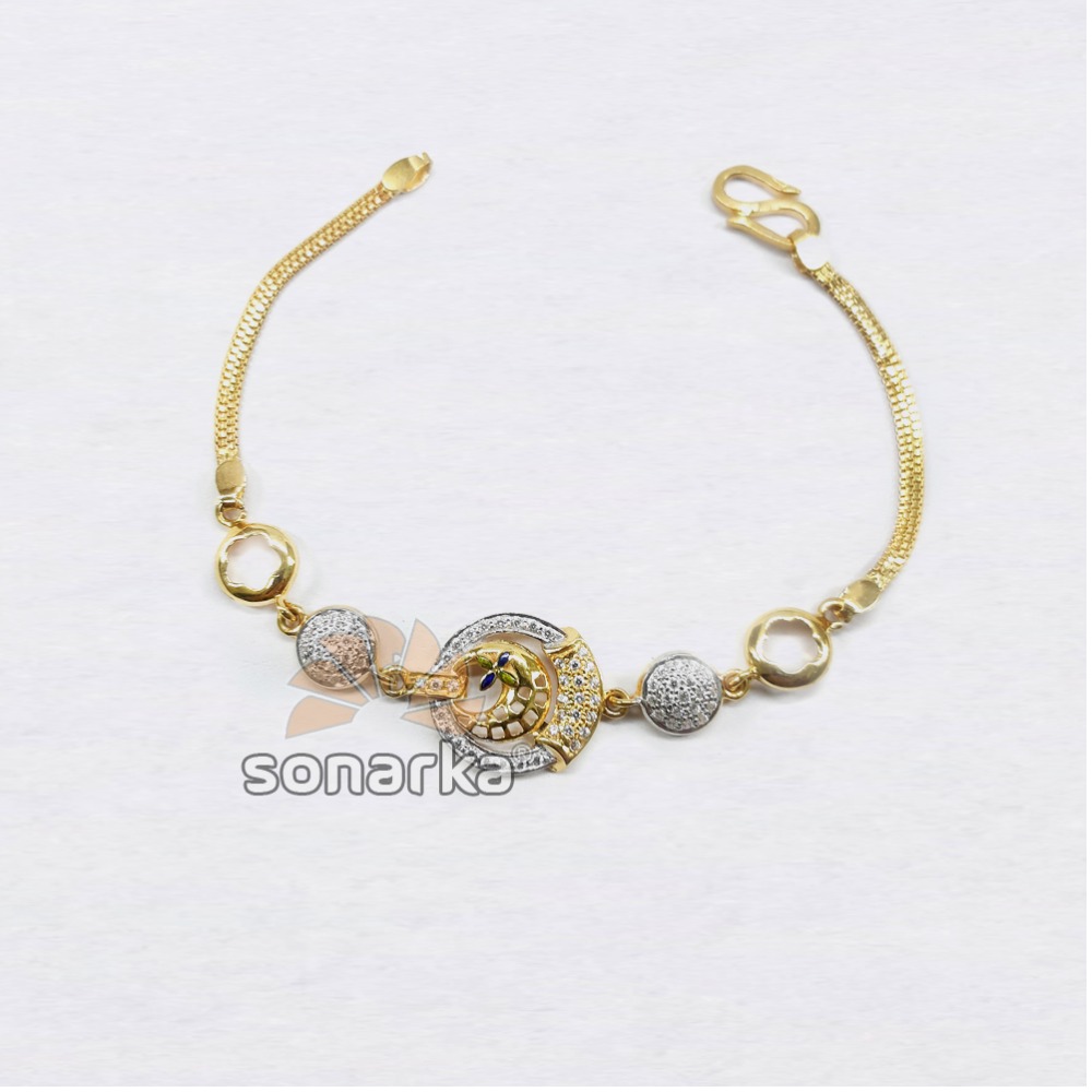 22KT Plain Gold Round Shaped Diamond Ladies Lucky