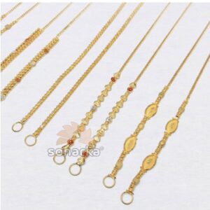 Light Weight Gold Kanser Ear Chain Designs for Ladies
