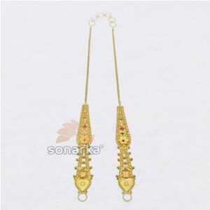 Pair Of Classic 22k Gold Kanser Ear Chain for Women
