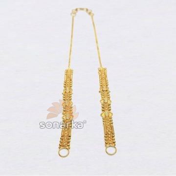 22k Hallmarked Yellow Gold Fancy Kanser Ear Chain for Women