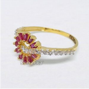 916  Ring Pink CZ Stone Trendy Design for Ladies