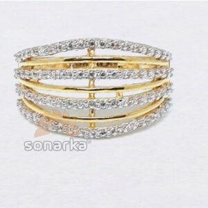 Modern Design CZ Diamond 916 Gold Ring for Ladies