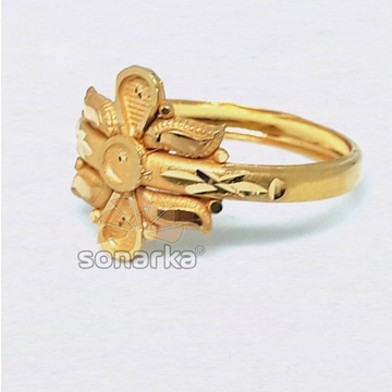 916 Plain Gold Ring Hollow Single Pipe Design for Ladies - Image 3