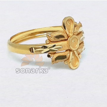 916 Plain Gold Ring Hollow Single Pipe Design for Ladies - Image 2
