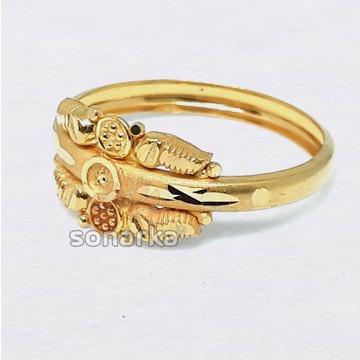 22k Plain Gold Ring Hollow Single Pipe Design for Women - Image 3