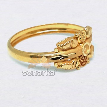 22k Plain Gold Ring Hollow Single Pipe Design for Women - Image 2