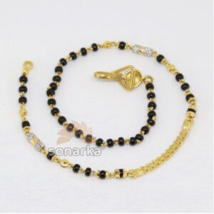 22ct 916 Yellow Gold Mangalsutra Chain with Black Beads