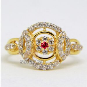 22ct Hallmarked Gold ladies Ring Studded with Cubic Zircon stones