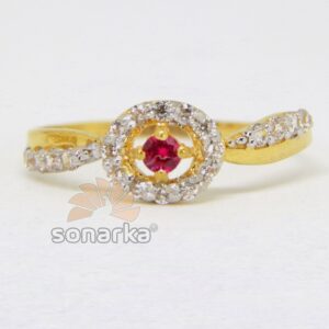 22ct 916 CZ Diamond Yellow Gold Ladies Ring