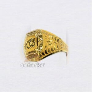 22k yellow gold gents rings with indian om design