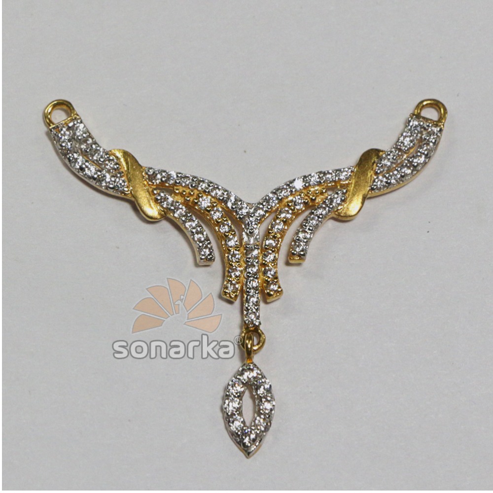 Tanmaniya Pendants 22k gold American Diamond Studded