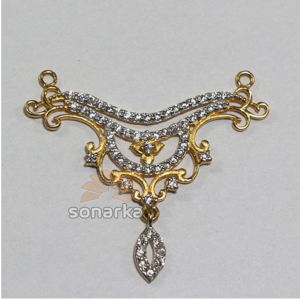 american Diamond 916 Gold Mangalsutra Pendants