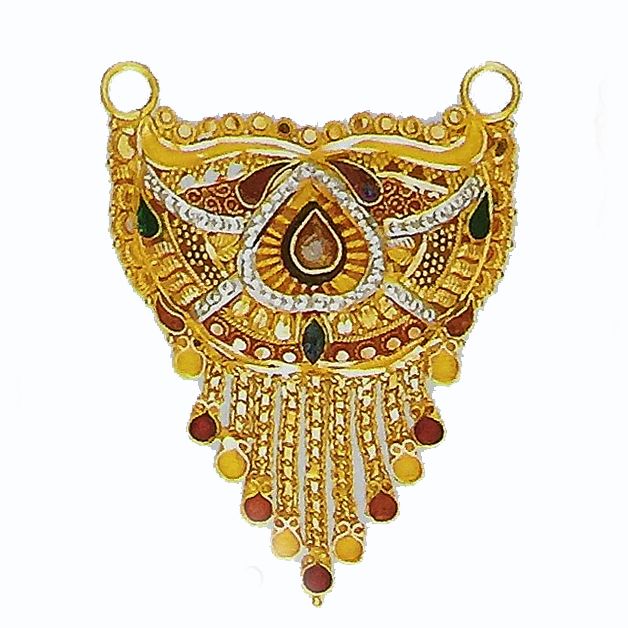 22kt Gold Tanmaniya Culcatti Pendant with enamel