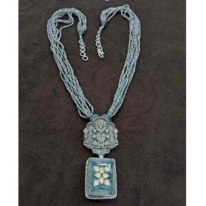 925 Sterling silver Turquoise Pendant kundan antique necklace