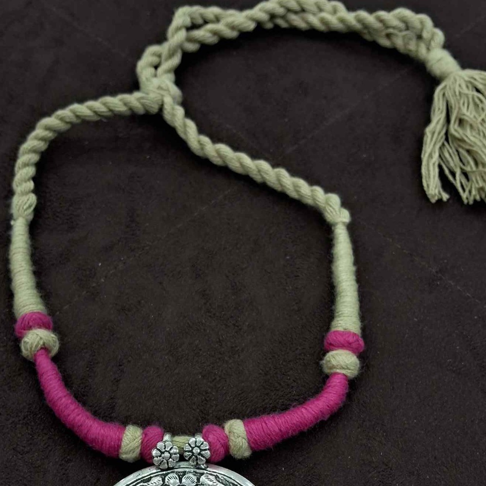 925 Sterling silver Tribal Chokar oxidized pendant for Ladies STS0017