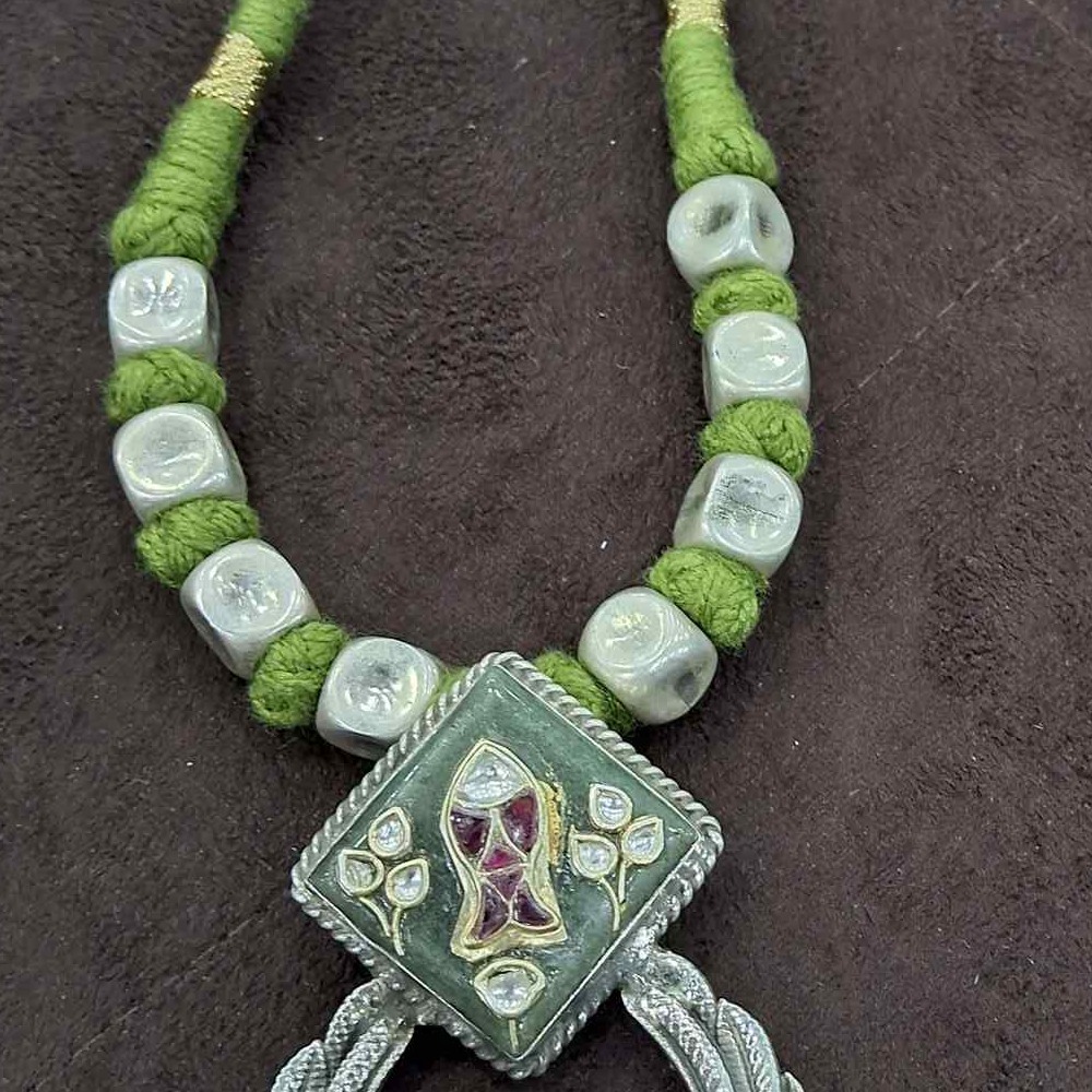 925 Sterling silver Tribal Choker Oxidized Pendant for ladies STS0016