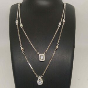 925 sterling silver fancy double line chain for girls