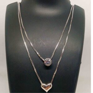 925 sterling silver double layer chain for girls