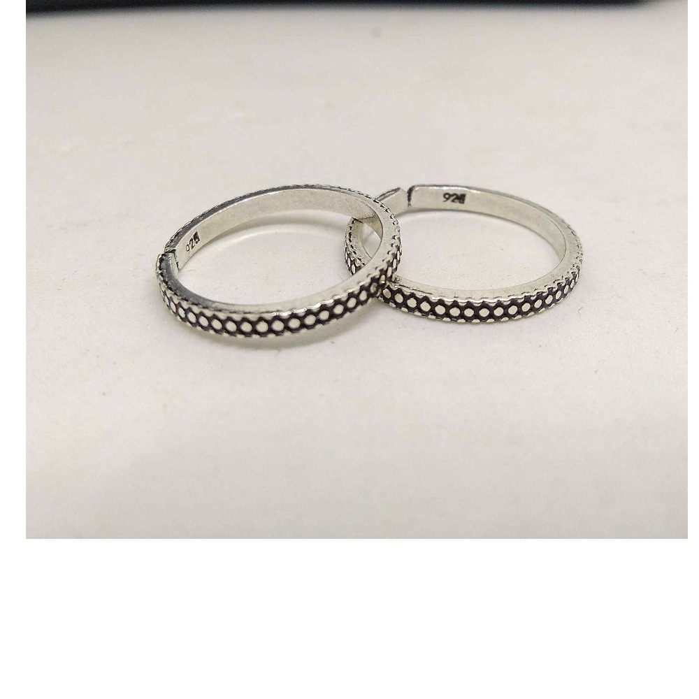 925 Sterling Silver band oxidised toe Rings For ladies