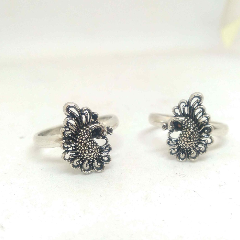 925 Sterling Silver  oxidiese peacock  design  bichhya  For Women