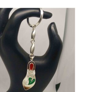 Silver girls chappal keychain  for car , bike