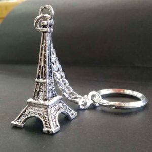 Silver  eiffel tower keychain   for bike / car key