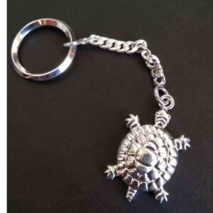 Silver tortoise  keychain  for  home / bike  key