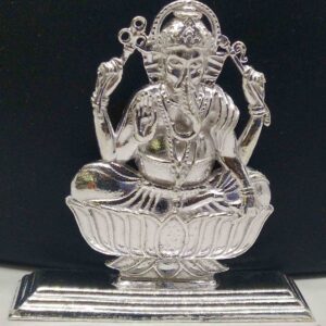 Silver   kamal base  shree ganeshji For pooja / vastu / gifting