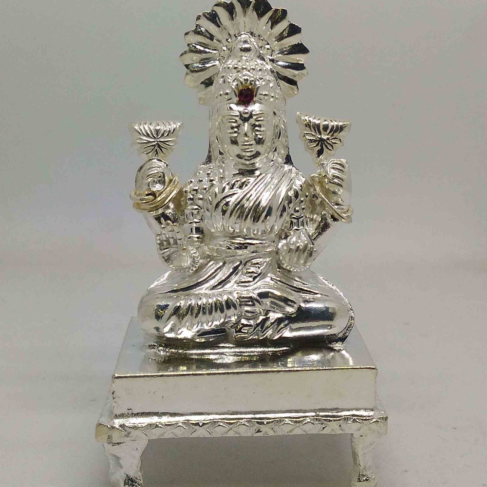 Pure Silver Bajot Par Virajman Maa Laxmi Ji Murti For Pooja