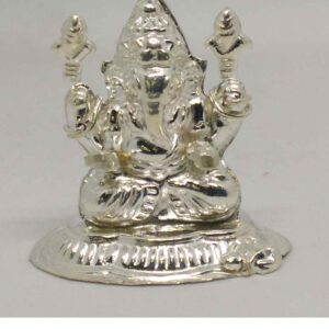 Silver Shree  Ganesha  Murti For Pooja