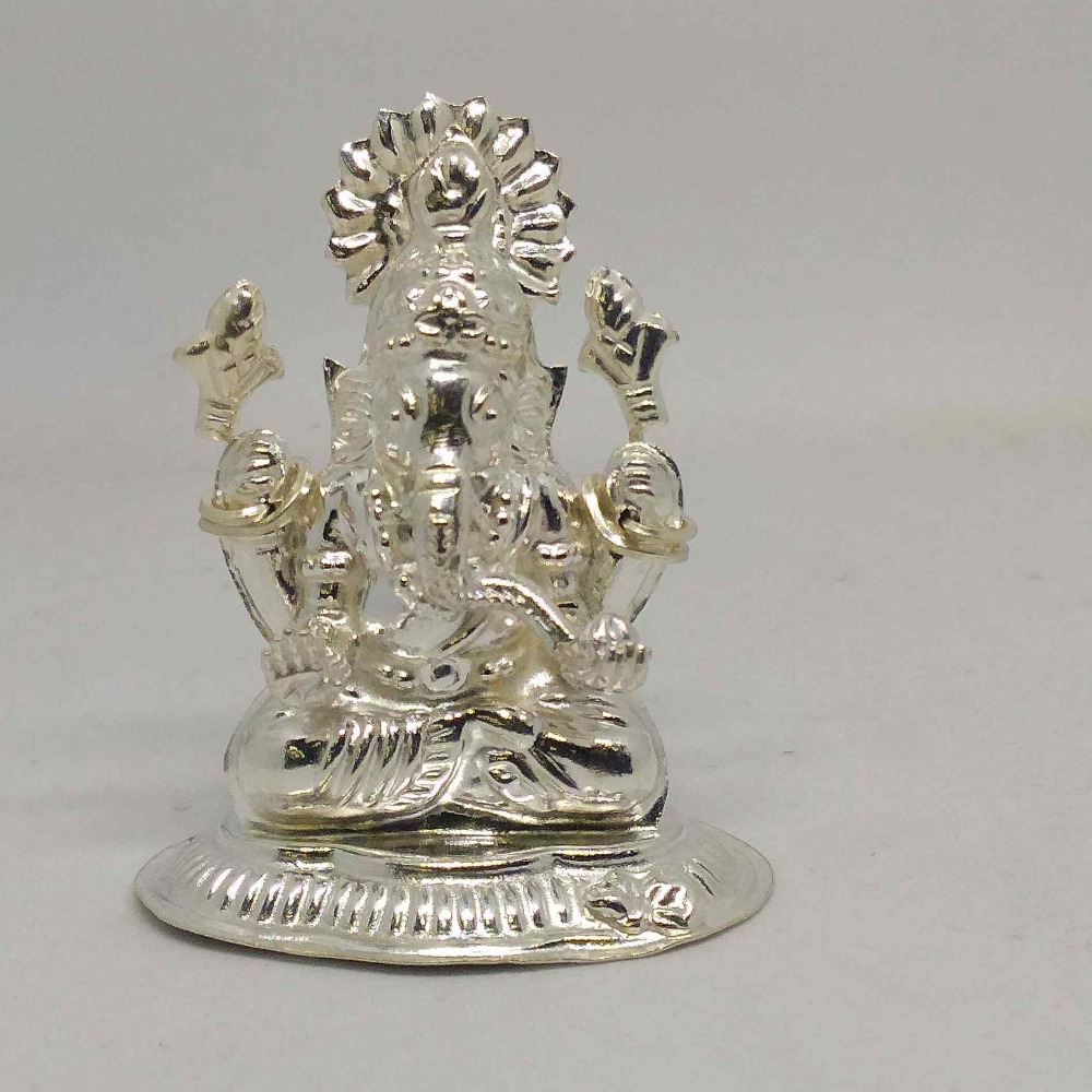 Silver Ganesha / Vighnaharta Dada Ni Murti For Pooja / Gifting