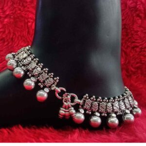 925 sterling silver  oxidiese  traditional  payal for ladies