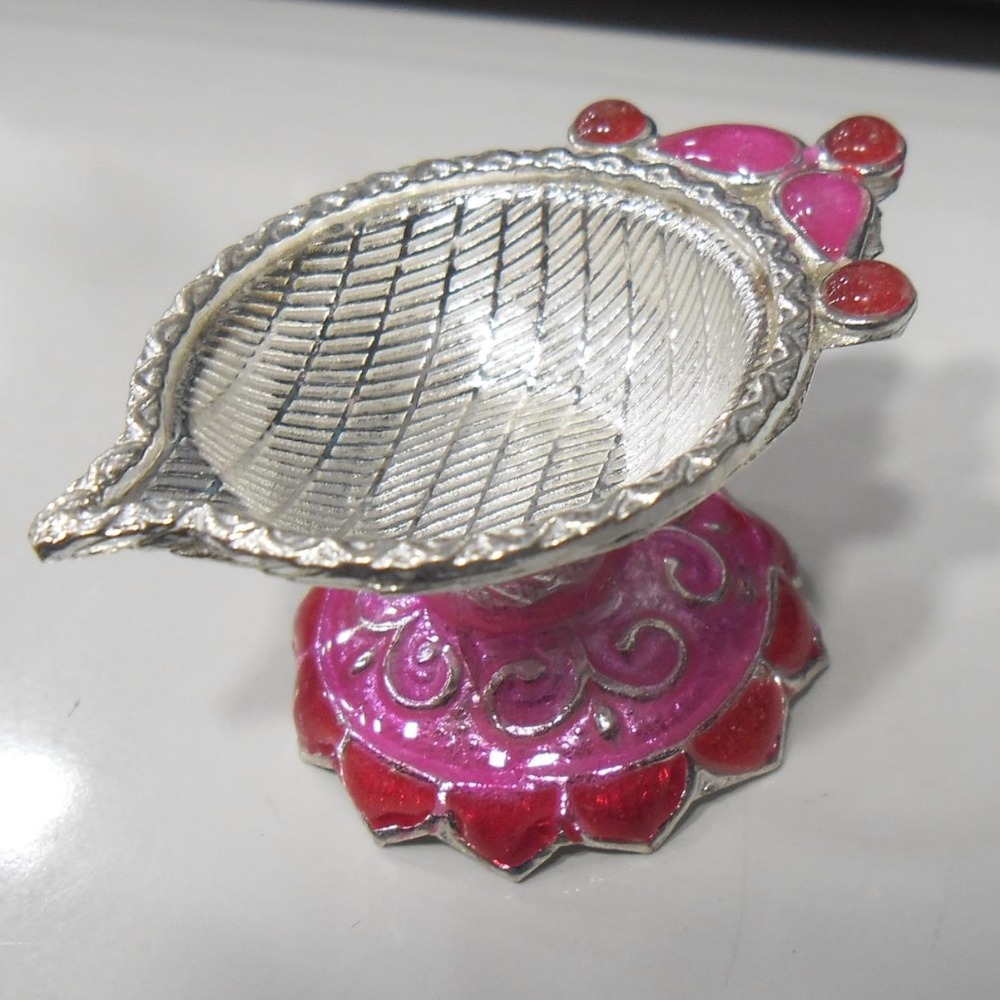 silver fancy diya / deepak use pooja