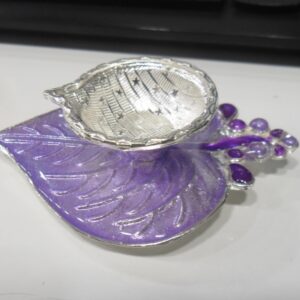 Silver Pan Shape Designer Diya / Deepak for daily use purpose
