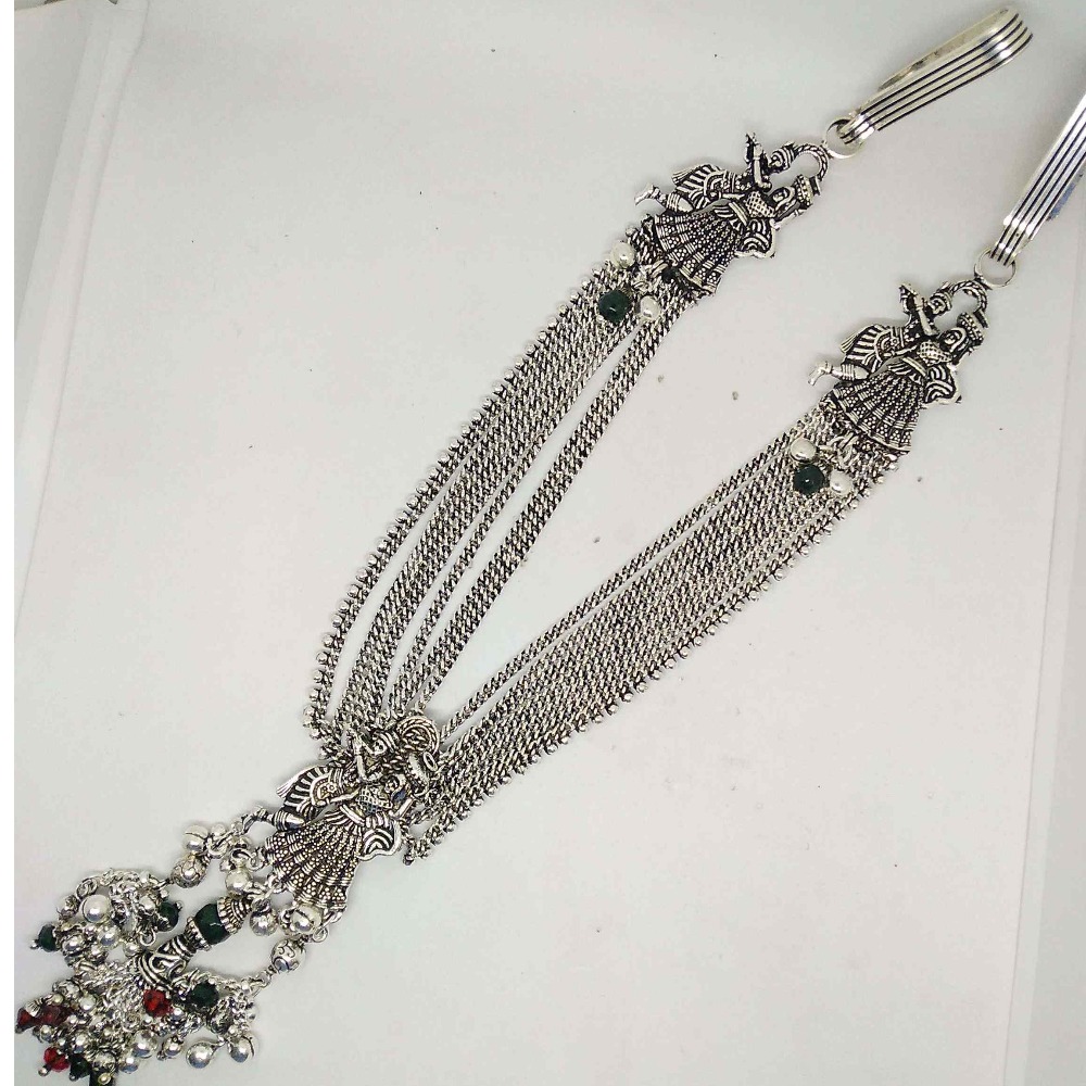silver radha ,krishna antique designe double line juda for ladies