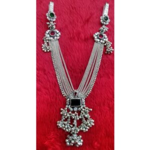 Silver Traditional Color Stone Antique Designer Kandora For Ladies