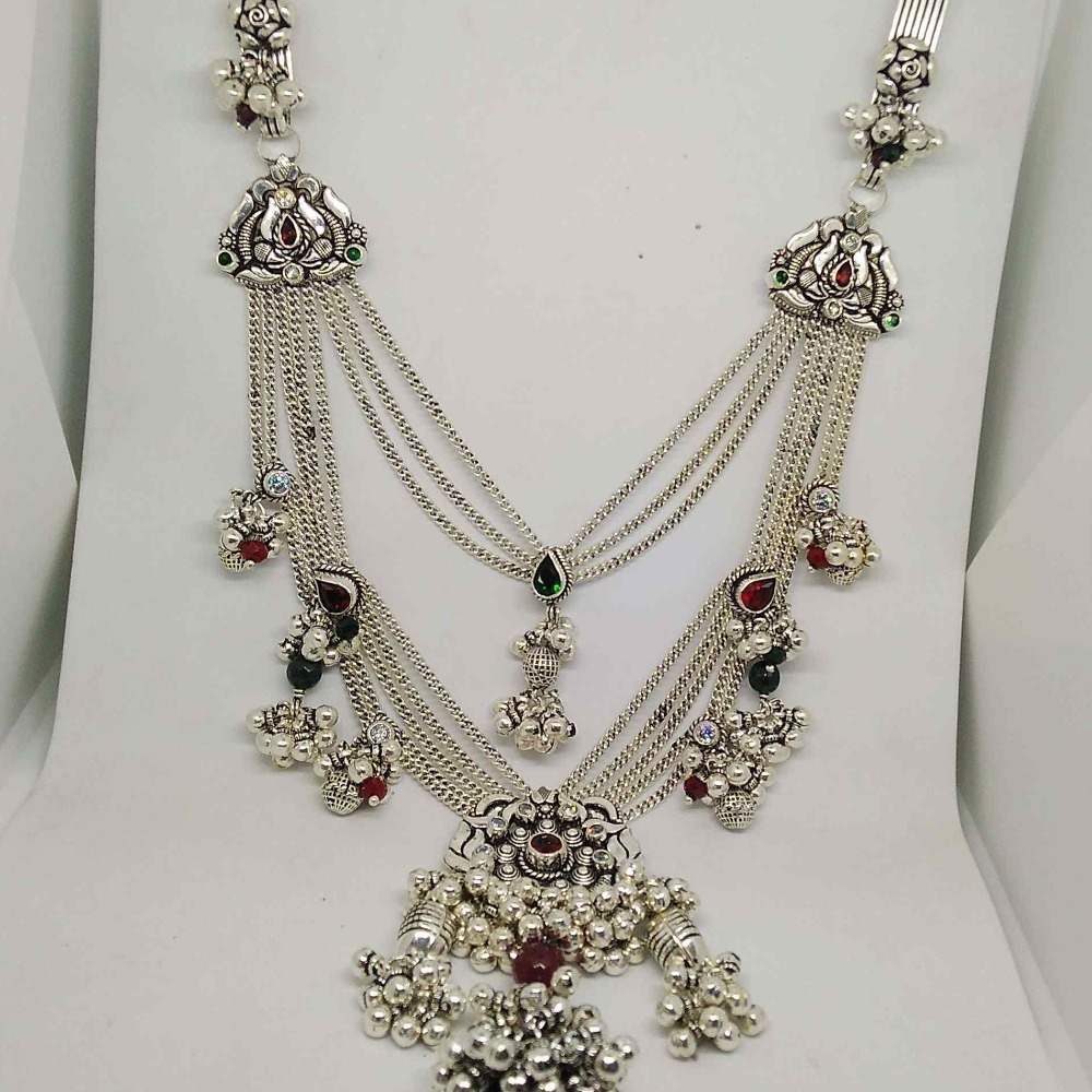 Silver traditional color stone designer kandora for ladies