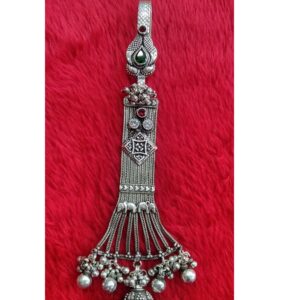 silver oxidised traditional  waist keychain juda for ladies