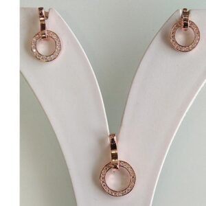925 silver rose gold plated round designer pendant butti for girls