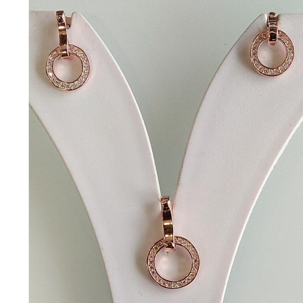 925 silver rose gold plated round designer pendant butti for girls
