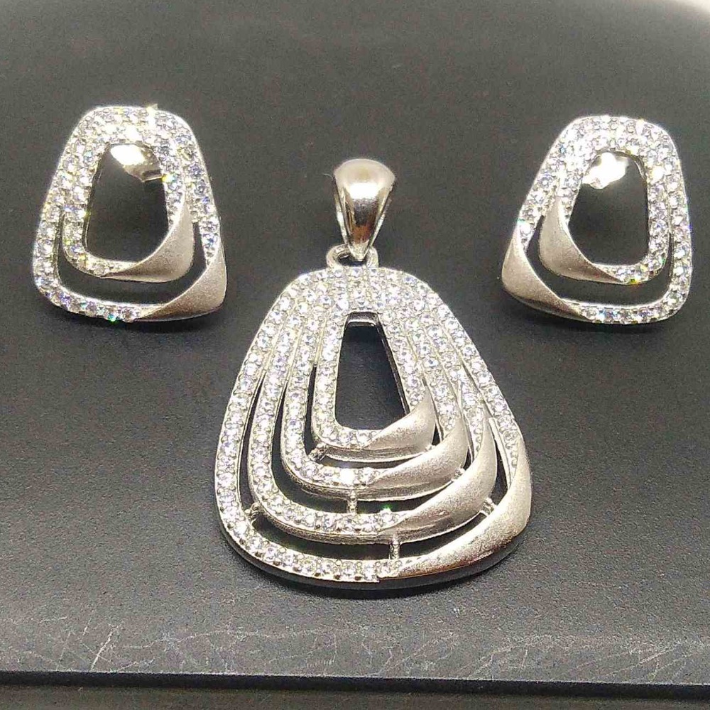 925 Sterling Silver Diamond Design Pendant Butti For Girls
