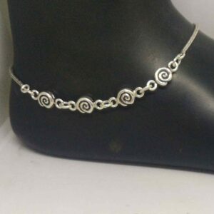 925 silver oxidised designers payal/anklet for girls