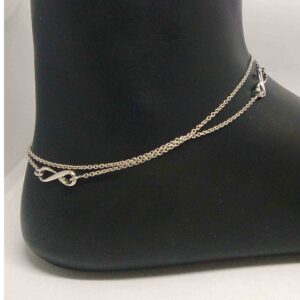 925  silver delicate double line infiniti payal / anklet for girls