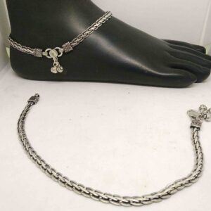 925 sterling  silver oxidised  designer  payal / anklet for girls