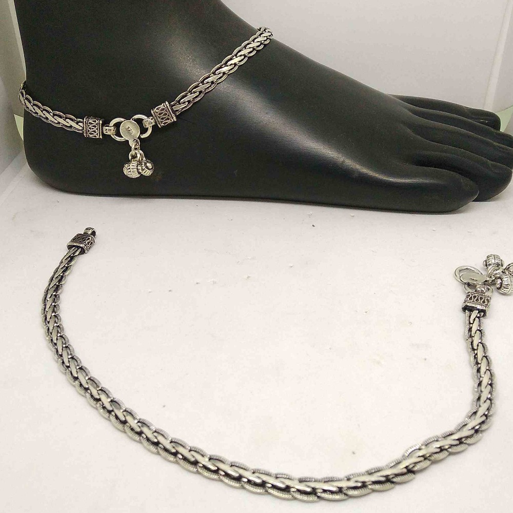 925 sterling  silver oxidised  designer  payal / anklet for girls
