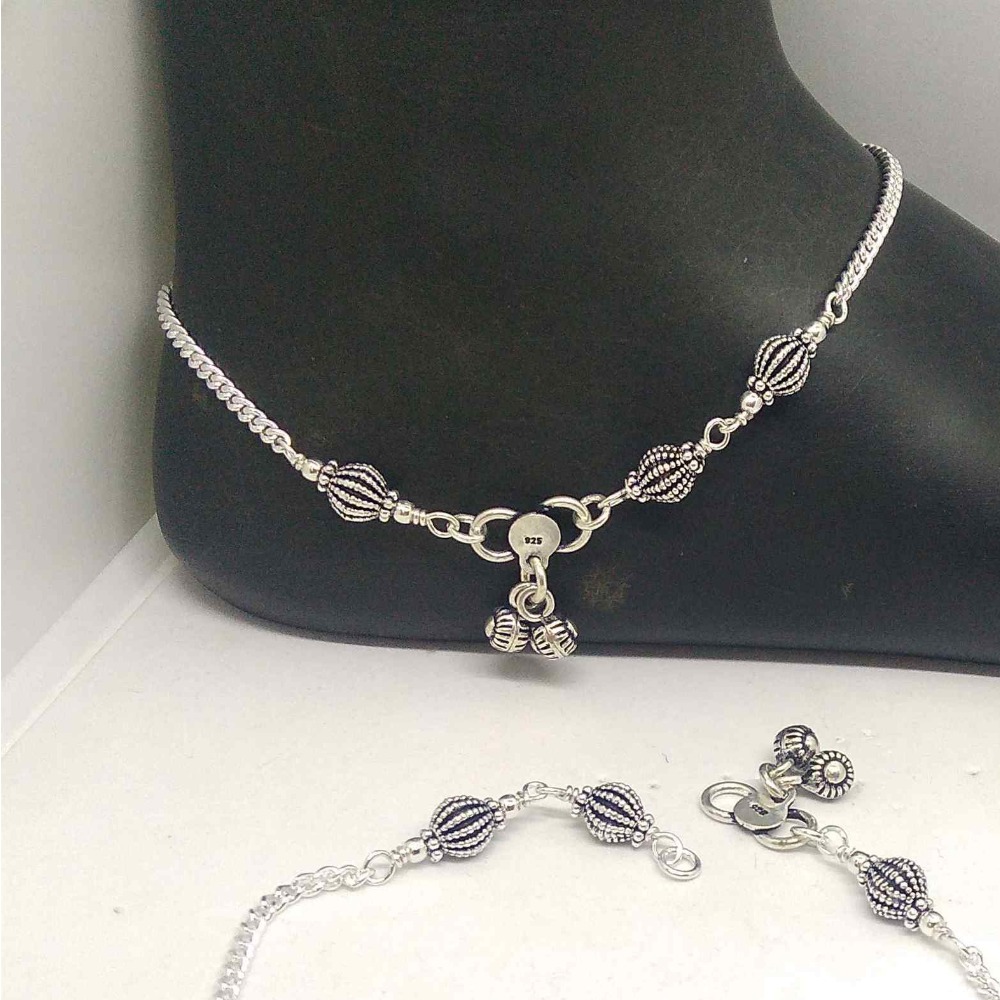 925  sterling silver  delicate oxidised   payal / anklet for girls