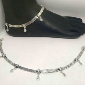 925  silver white color stone payal/anklet for girls