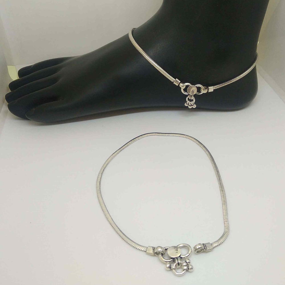 925 silver simple chain oxidised payal/anklet for girls
